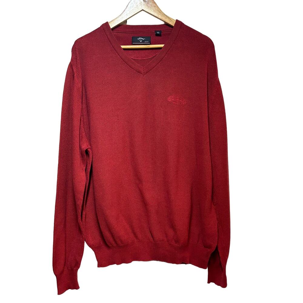Callaway Sport‎ Burgundy V-Neck Sweater Size XLarge